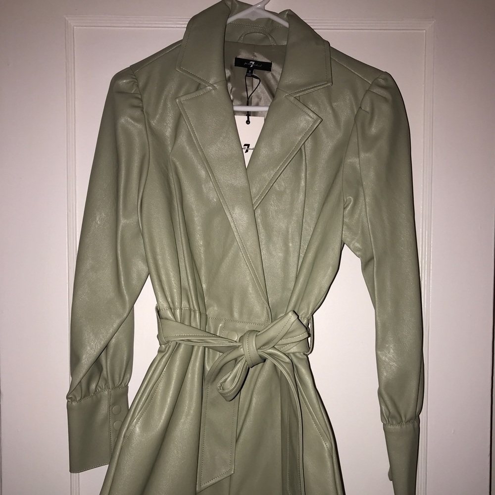 NWT 7 for all Mankind light green jumper romper. XS and S available!Faux leather